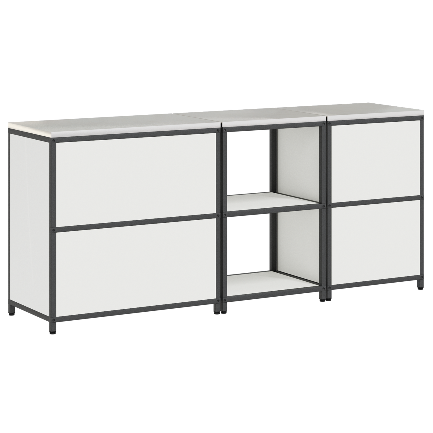 Keuken Opslag Set 3 pcs Wit 210 x 50 x 92 cm Koudgewalst staal