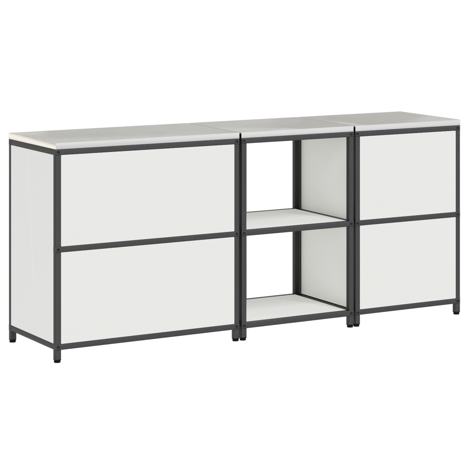 Keuken Opslag Set 3 pcs Wit 210 x 50 x 92 cm Koudgewalst staal