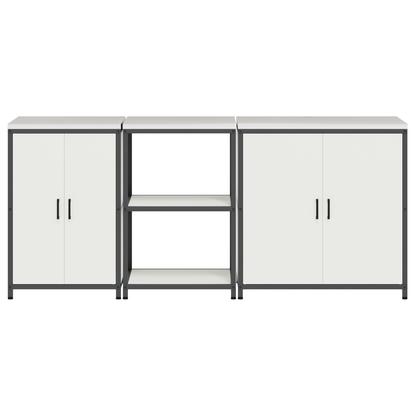 Keuken Opslag Set 3 pcs Wit 210 x 50 x 92 cm Koudgewalst staal