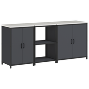 Kitchen storage set with shelf 3 pcs Anthracite Cold rolled steel
