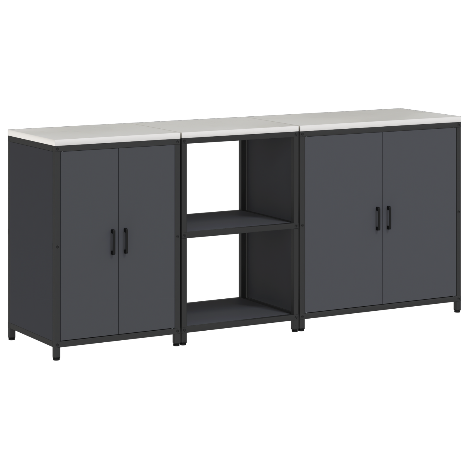 Keuken Opslag Set met plank Anders met opslag met de deur 3 pcs Antraciet 210 x 50 x 92 cm