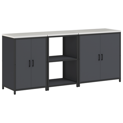 Keuken Opslag Set met plank Anders met opslag met de deur 3 pcs Antraciet 210 x 50 x 92 cm