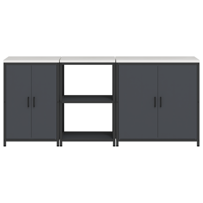 Keuken Opslag Set met plank Anders met opslag met de deur 3 pcs Antraciet 210 x 50 x 92 cm