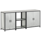 Kitchen Storage Set with Shelf 3 pcs Silver Galvanized Steel