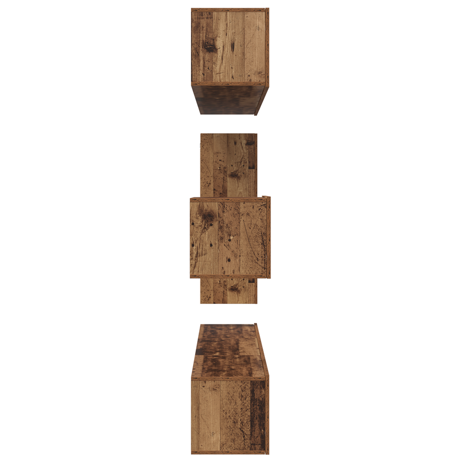 TV kastenset met plank Anders met opslag met de deur 8 pcs Oude hout 30.5 x 30 x 90 cm