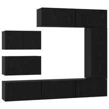 TV kastenset met plank Anders met opslag met de deur 8 pcs Zwart eiken 30.5 x 30 x 90 cm