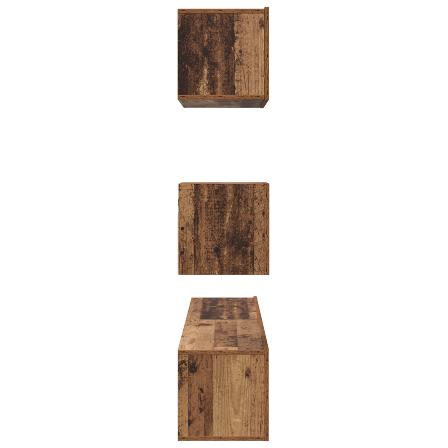 Wand TV Kast met plank 4 pcs Oude hout 30.5 x 30 x 30 cm Medium