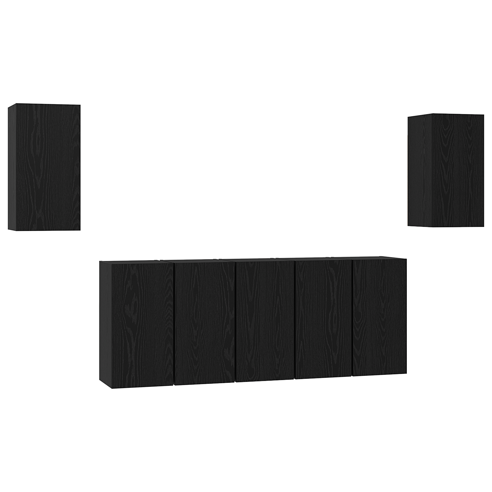 Tv-meubelset 7 pcs Zwart eiken 30.5 x 30 x 60 cm Bewerkt hout