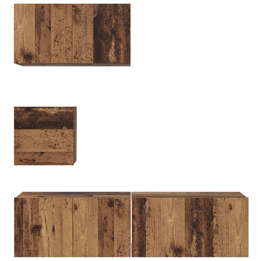 TV Eenheid Set Anders met opslag met de deur 4 pcs Oude hout 60 x 30 x 30 cm