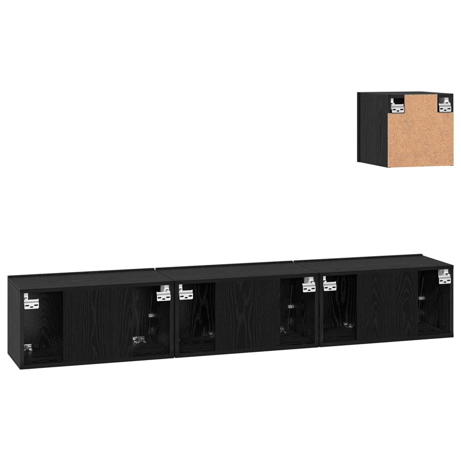 TV Eenheid Set Anders met opslag met de deur 4 pcs Zwart eiken 60 x 30 x 30 cm