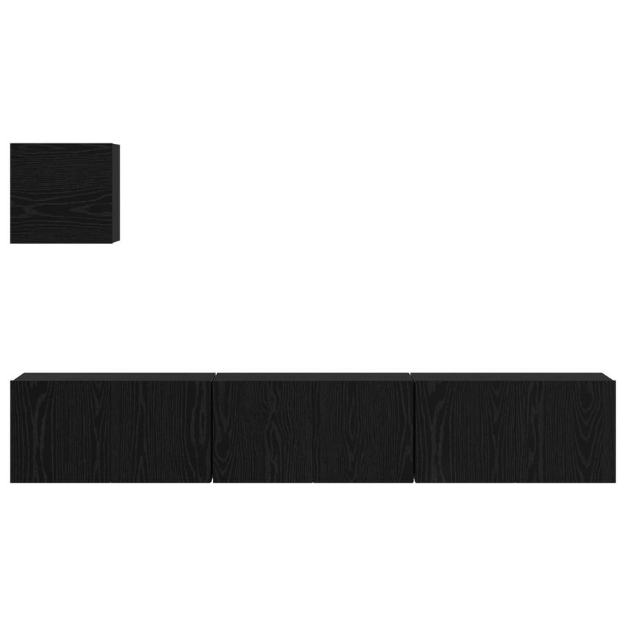 TV Eenheid Set Anders met opslag met de deur 4 pcs Zwart eiken 60 x 30 x 30 cm