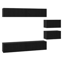 Tv-meubelset 6 pcs Zwart Eiken 80 x 30 x 30.5 cm Small