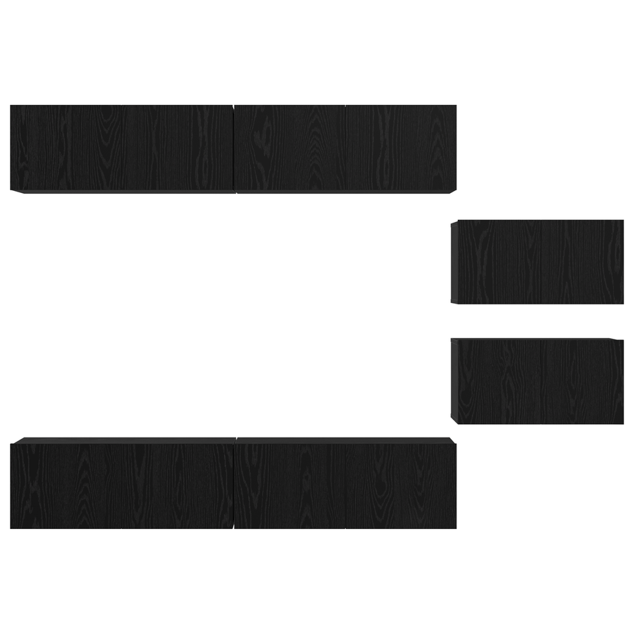 Tv-meubelset 6 pcs Zwart Eiken 80 x 30 x 30.5 cm Small