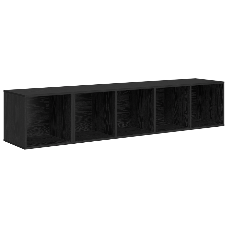 TV-kast set 2 pcs Zwart eiken 37 x 37 x 142.5 cm Bewerkt hout