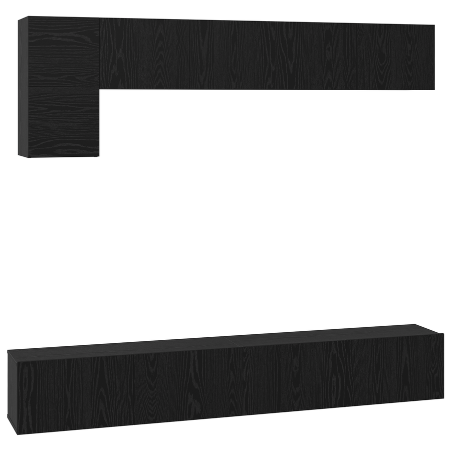 Tv-meubelset 5 pcs Zwart eiken 100 x 30 x 30 cm Bewerkt hout
