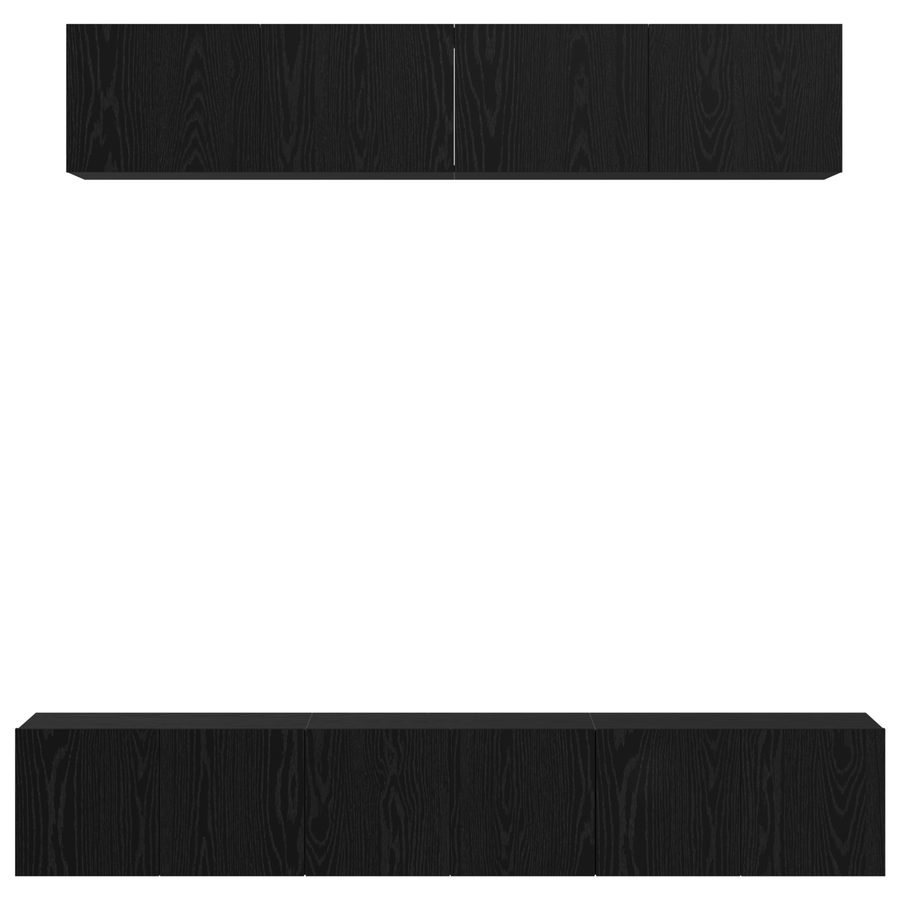 Tv-meubelset 5 pcs Zwart eiken 80 x 30 x 30 cm Bewerkt hout