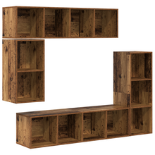 Tv-meubelset met opslag 4 pcs Oud hout Bewerkt hout