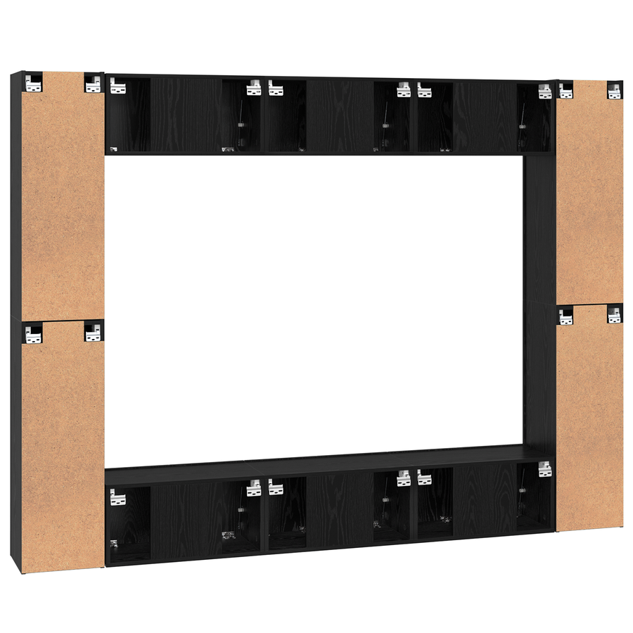 Tv-meubelset 10 pcs Zwart eiken Medium 30.5 x 30 x 90 cm