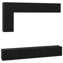 TV kastenset met plank Anders met opslag met de deur 6 pcs Zwart eiken 30.5 x 30 x 90 cm