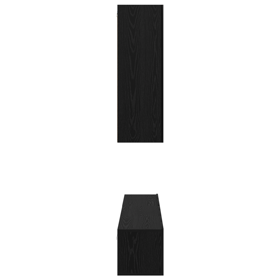 TV kastenset met plank Anders met opslag met de deur 6 pcs Zwart eiken 30.5 x 30 x 90 cm
