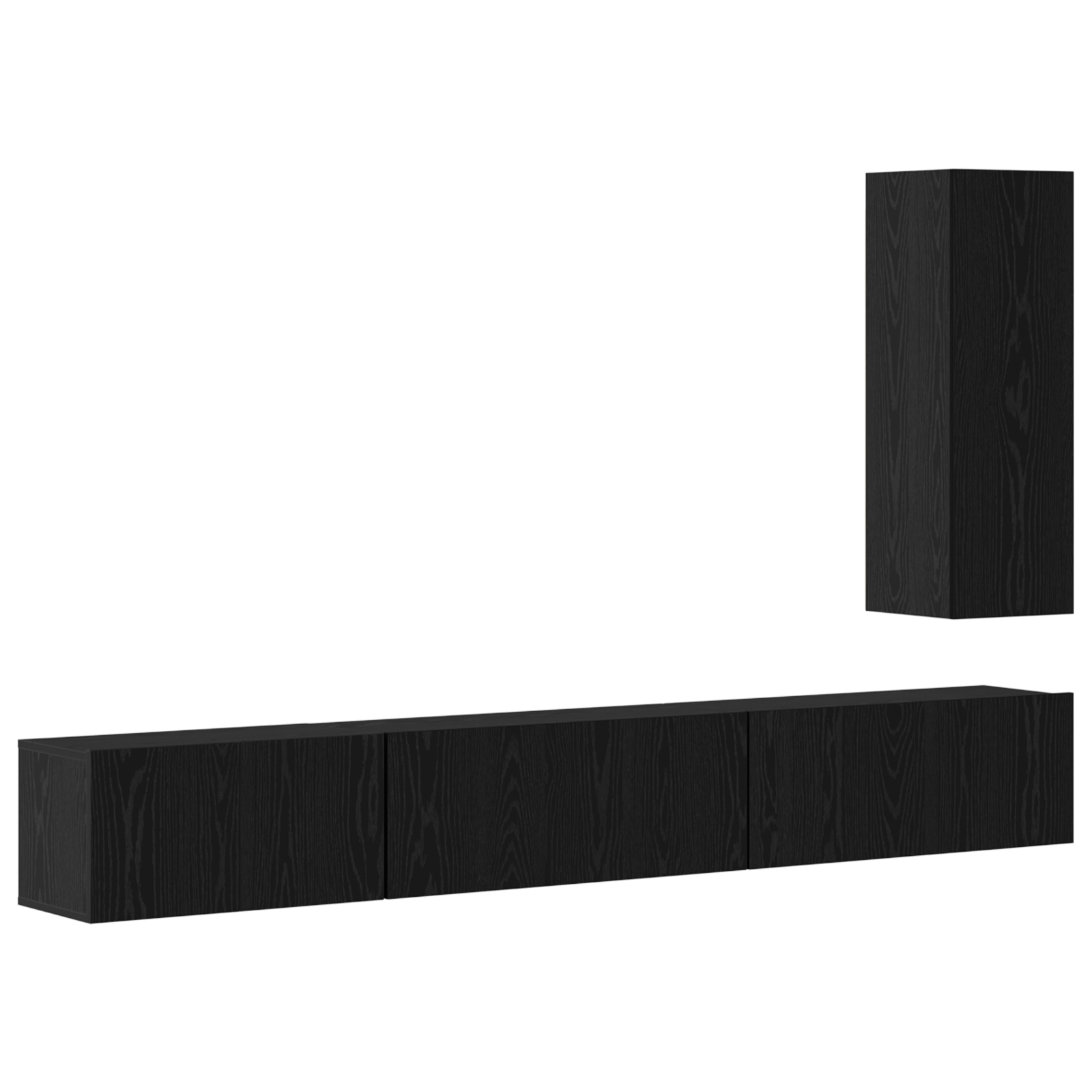 Tv-meubelset 4 pcs Zwart eiken 30.5 x 30 x 90 cm Bewerkt hout