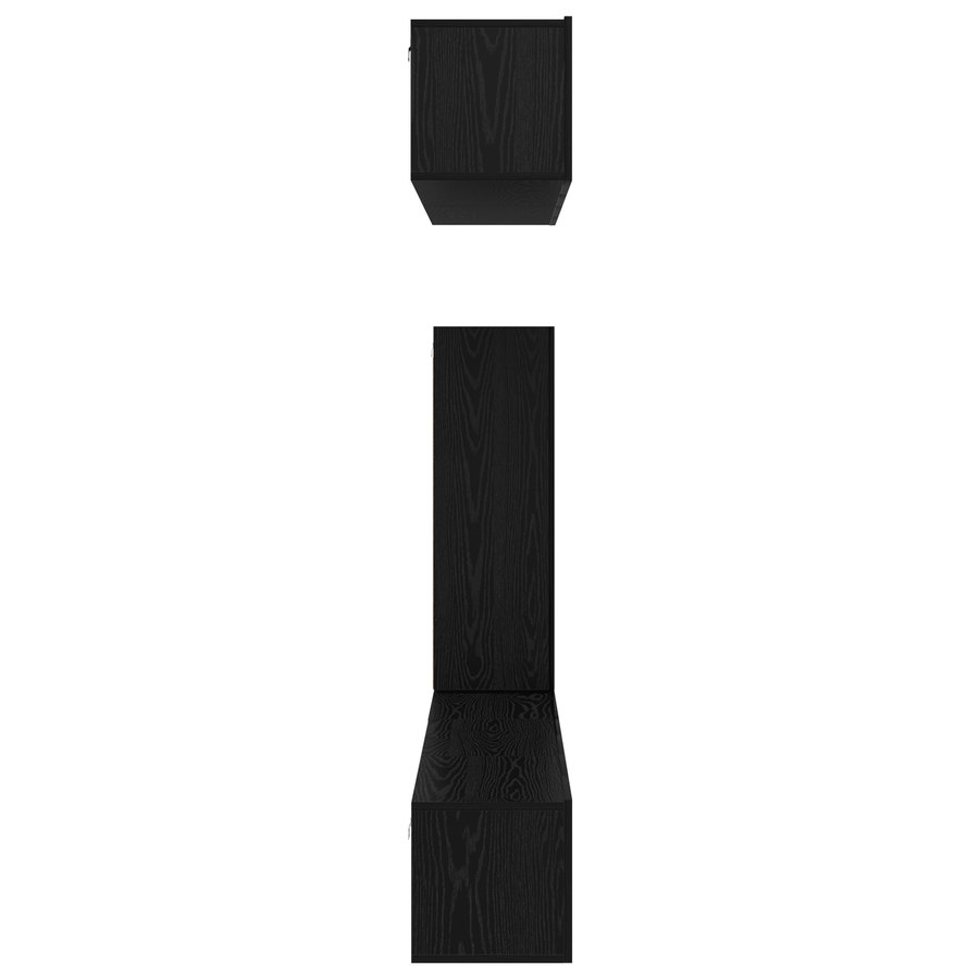 TV kastenset met plank Anders met opslag met de deur 6 pcs Zwart eiken 30.5 x 30 x 90 cm