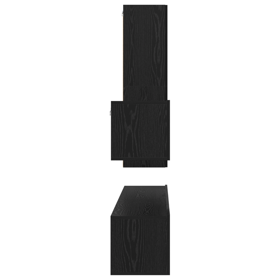 Tv-meubelset 4 pcs Zwart eiken 30.5 x 30 x 110 cm Bewerkt hout