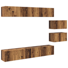TV Cabinet Set Wall-mounted Processed Oak
