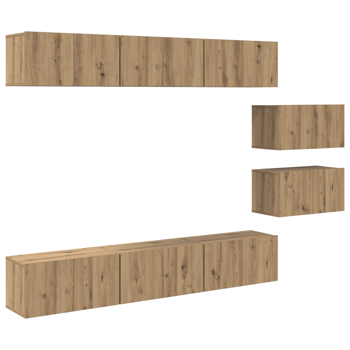 TV-kast met opslag met de deur 8 pcs Ambachtelijk eiken 60 x 30 x 30.5 cm