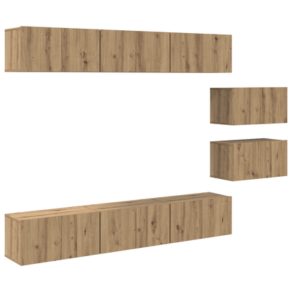 TV-kast met opslag met de deur 8 pcs Ambachtelijk eiken 60 x 30 x 30.5 cm