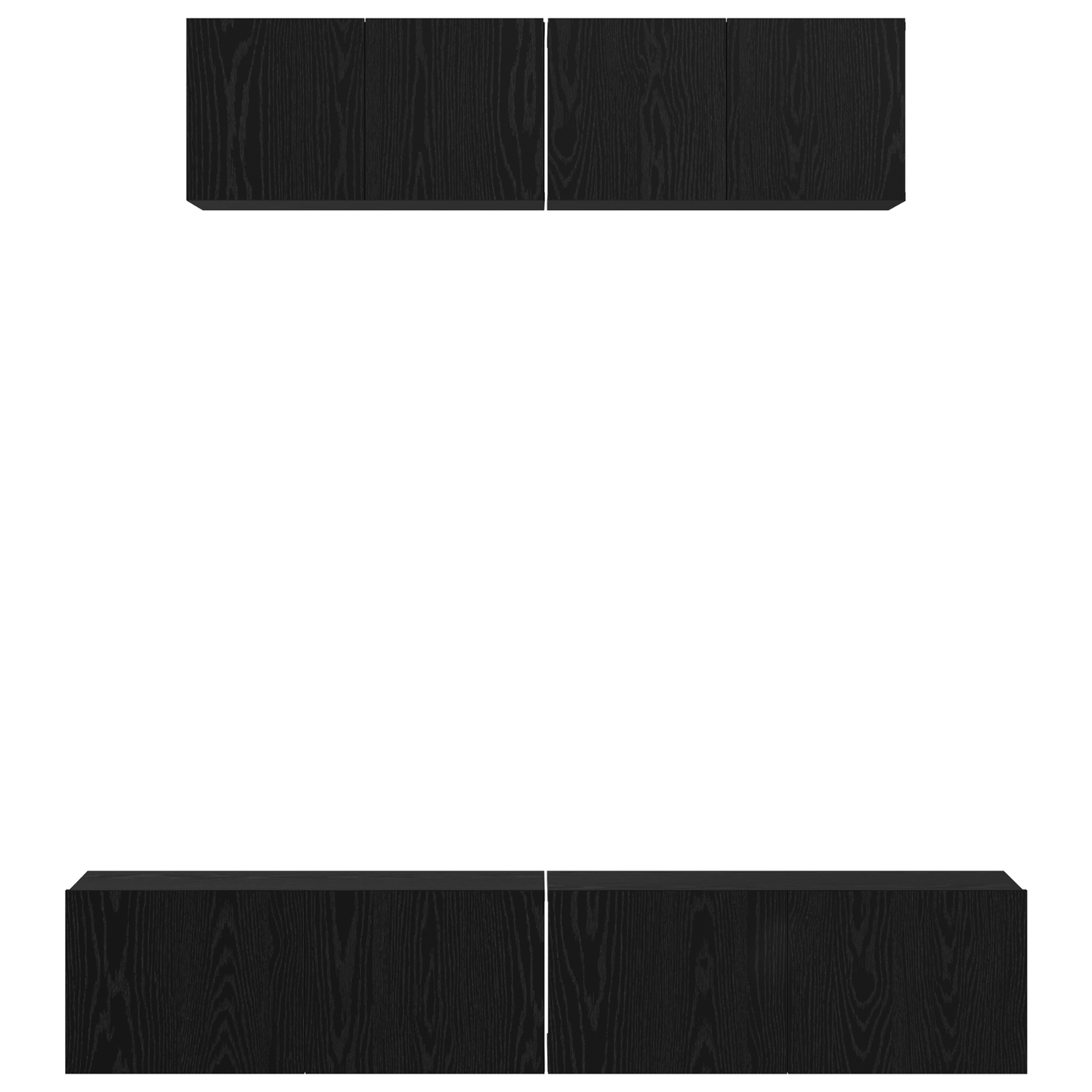 Wand TV Kast Anders 4 pcs Zwart Eiken Small 80 x 30 x 30.5 cm