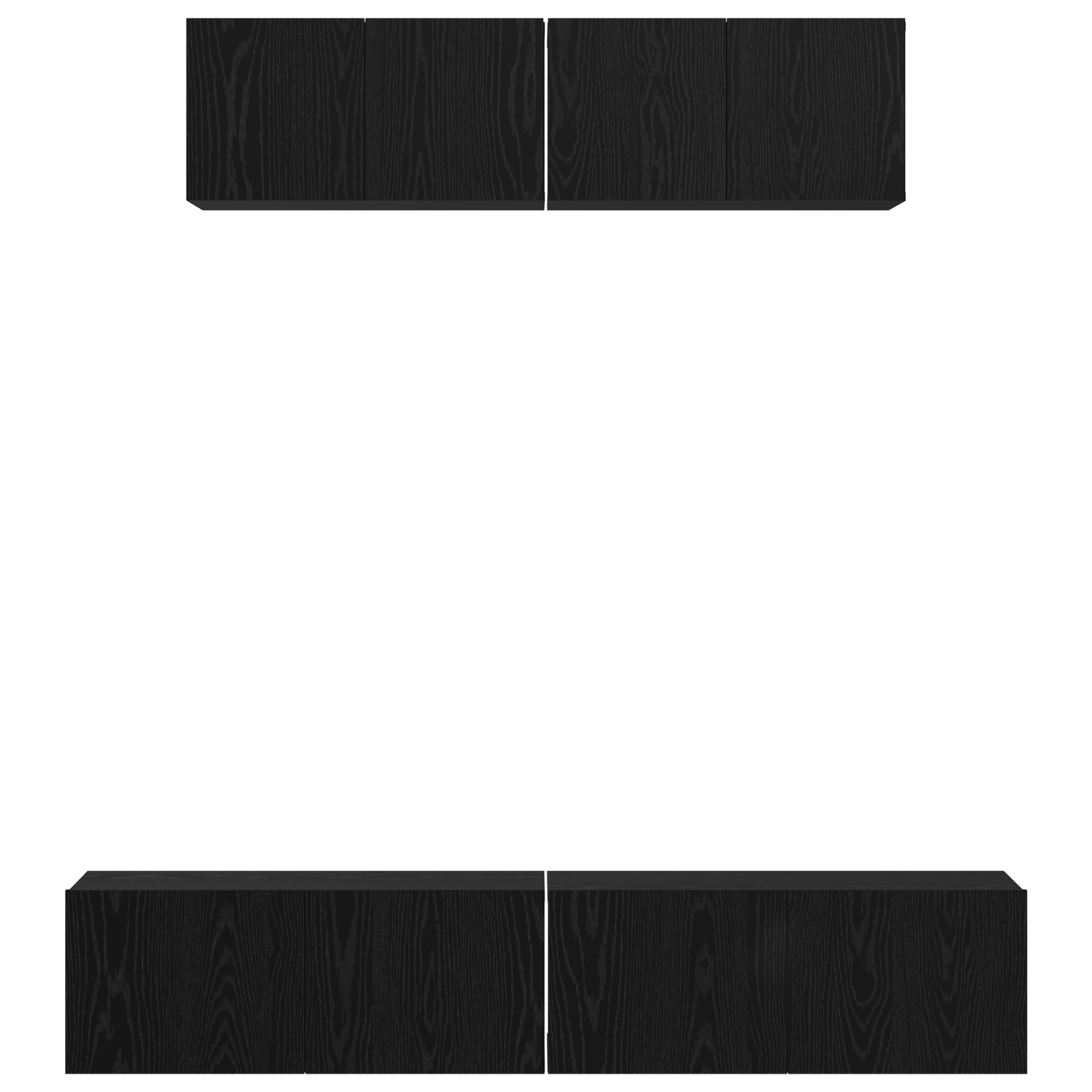 Wand TV Kast Anders 4 pcs Zwart Eiken Small 80 x 30 x 30.5 cm