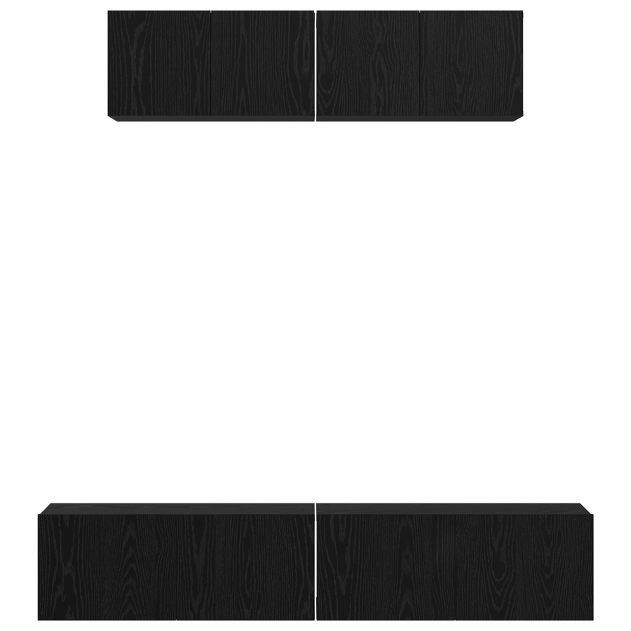Wand TV Kast Anders 4 pcs Zwart Eiken Small 80 x 30 x 30.5 cm