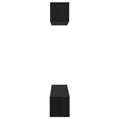 Wand TV Kast Anders 4 pcs Zwart Eiken Small 80 x 30 x 30.5 cm