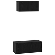 TV Kast Anders met opslag met de deur 2 pcs Zwart eiken 80 x 30 x 30 cm