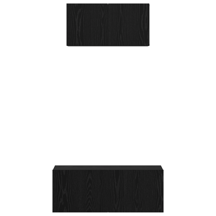 TV Kast Anders met opslag met de deur 2 pcs Zwart eiken 80 x 30 x 30 cm
