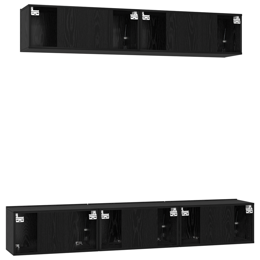 Tv-meubelset 5 pcs Zwart Eiken Medium 80 x 30 x 30.5 cm