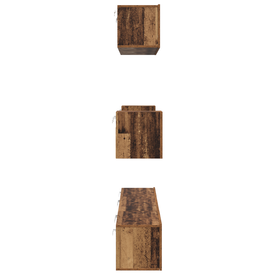 TV Kast Set Anders met opslag met de deur 7 pcs Oude hout 80 x 30 x 30 cm