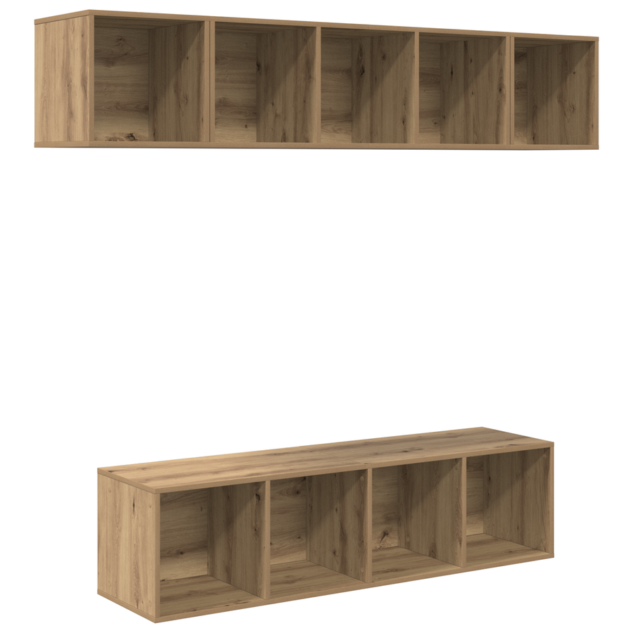 Tv-meubelset 4 pcs artisanaal eikenkleurig 37 x 37 x 142.5 cm