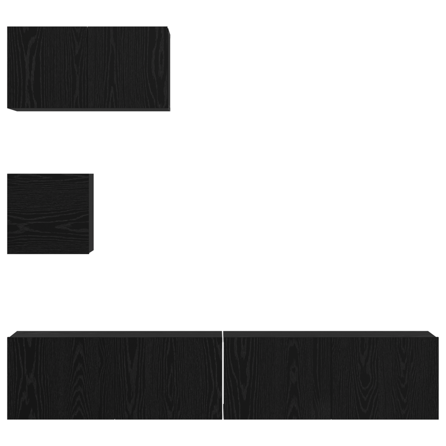 TV Eenheid Set Anders met opslag met de deur 4 pcs Zwart eiken 80 x 30 x 30 cm
