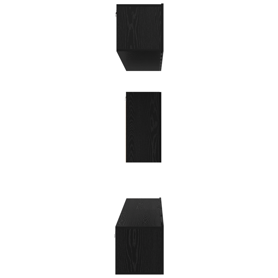 Tv-meubelset 6 pcs Zwart eiken 100 x 30 x 30 cm Bewerkt hout