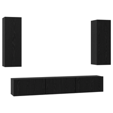 Tv-meubelset 5 pcs Zwart eiken Medium 30.5 x 30 x 90 cm