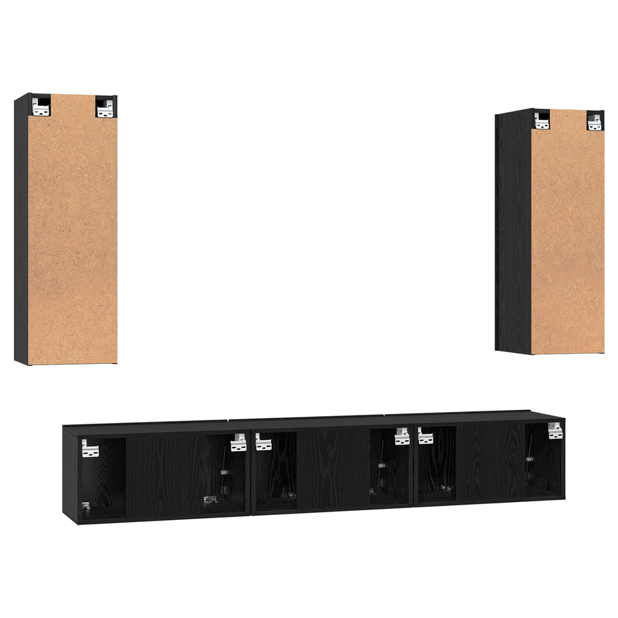Tv-meubelset 5 pcs Zwart eiken Medium 30.5 x 30 x 90 cm