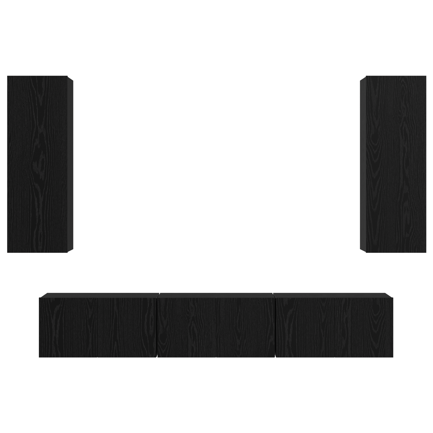 Tv-meubelset 5 pcs Zwart eiken Medium 30.5 x 30 x 90 cm