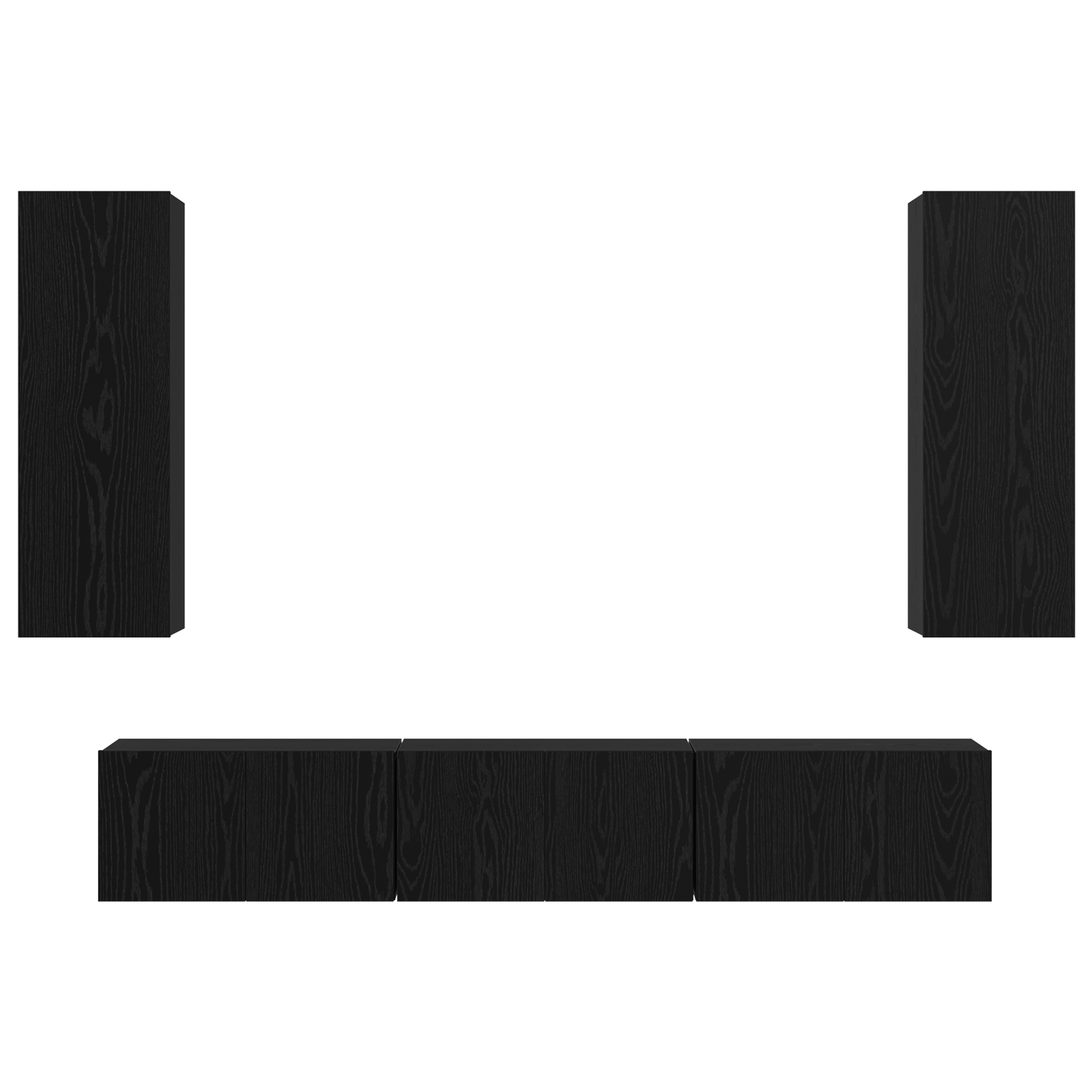 Tv-meubelset 5 pcs Zwart eiken Medium 30.5 x 30 x 90 cm