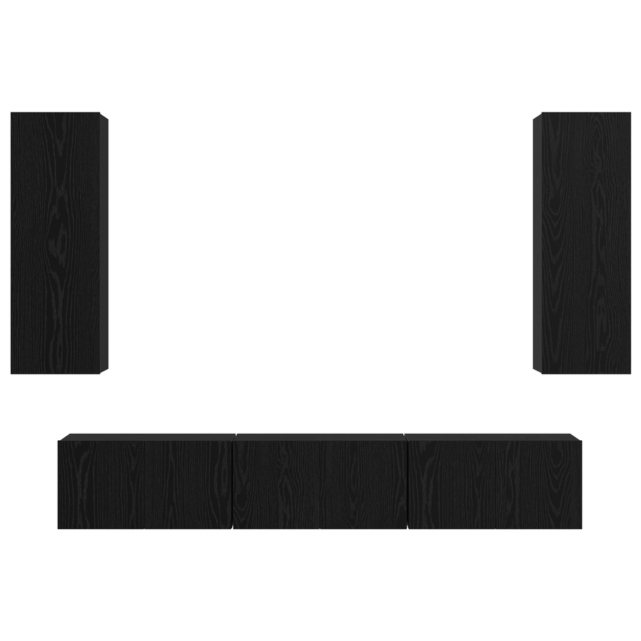 Tv-meubelset 5 pcs Zwart eiken Medium 30.5 x 30 x 90 cm