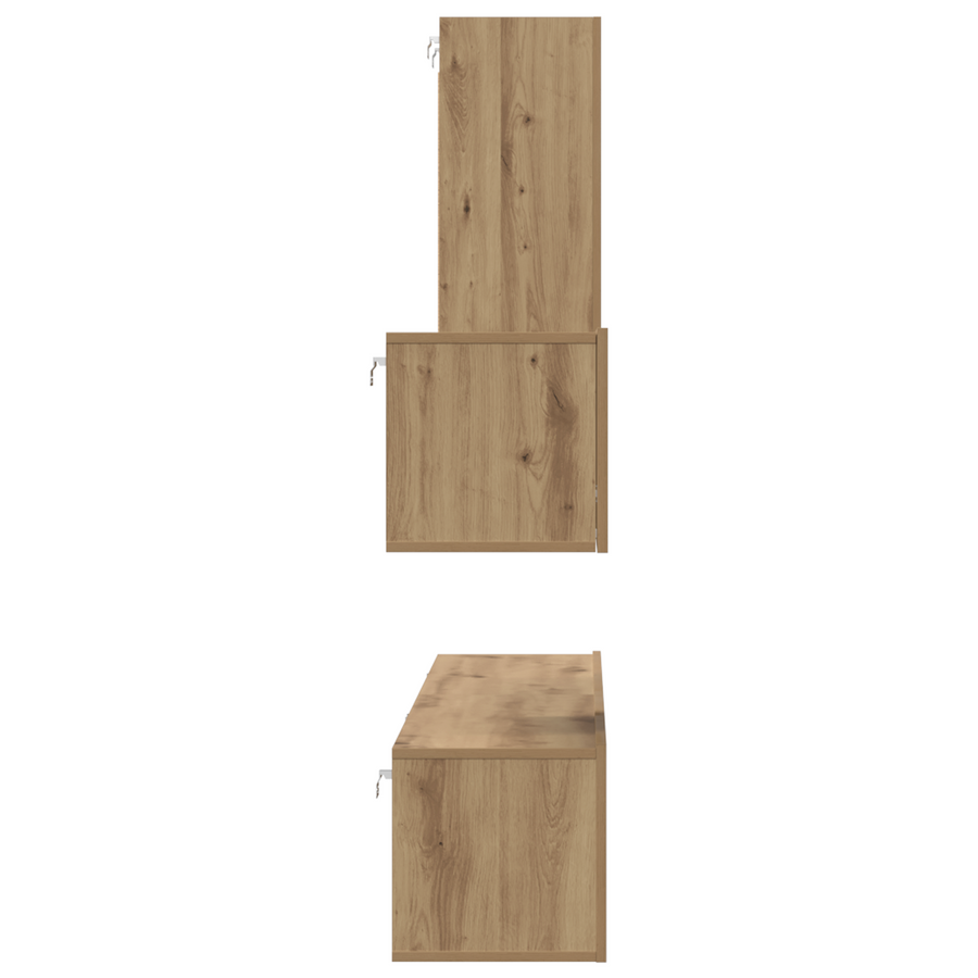 Wand TV Kast 4 pcs Ambachtelijk eiken 80 x 30 x 30 cm Medium