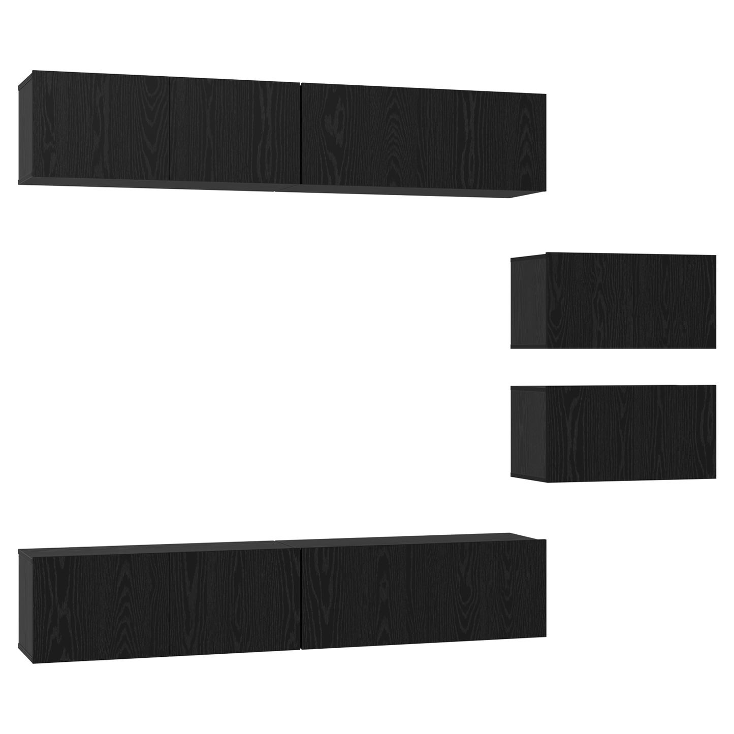 TV-kast met opslag met de deur 6 pcs Zwart eiken 80 x 30 x 30.5 cm