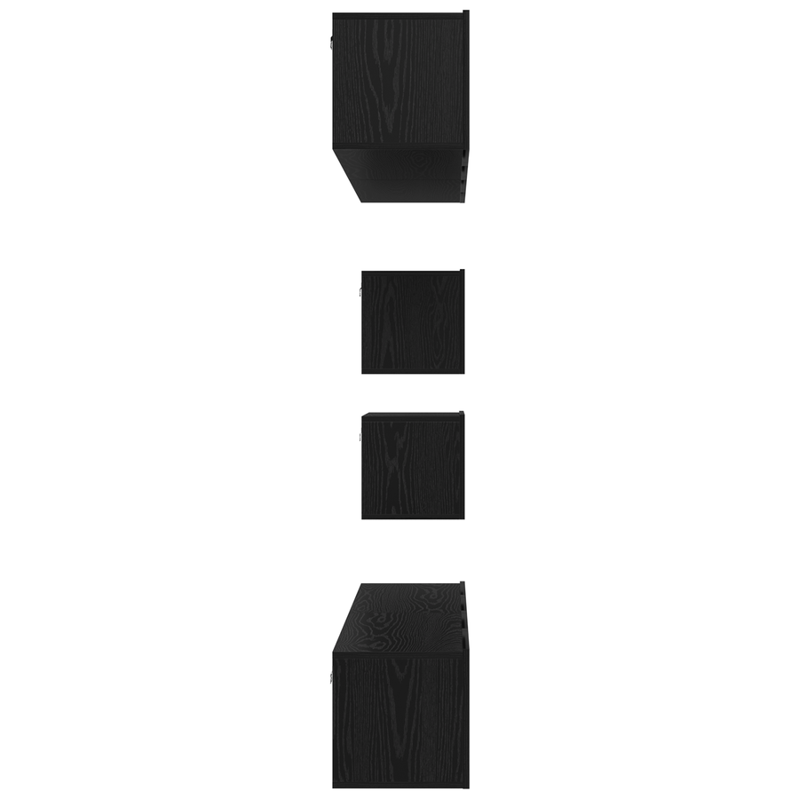 TV-kast met opslag met de deur 6 pcs Zwart eiken 80 x 30 x 30.5 cm