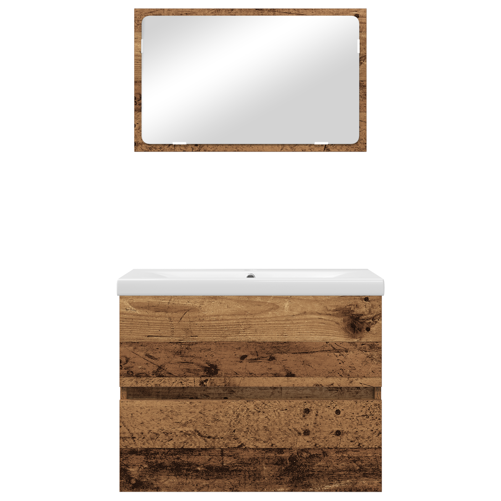 Badkamermeubelset 3 pcs Oud hout 60 x 38.5 x 45 cm Bewerkt hout